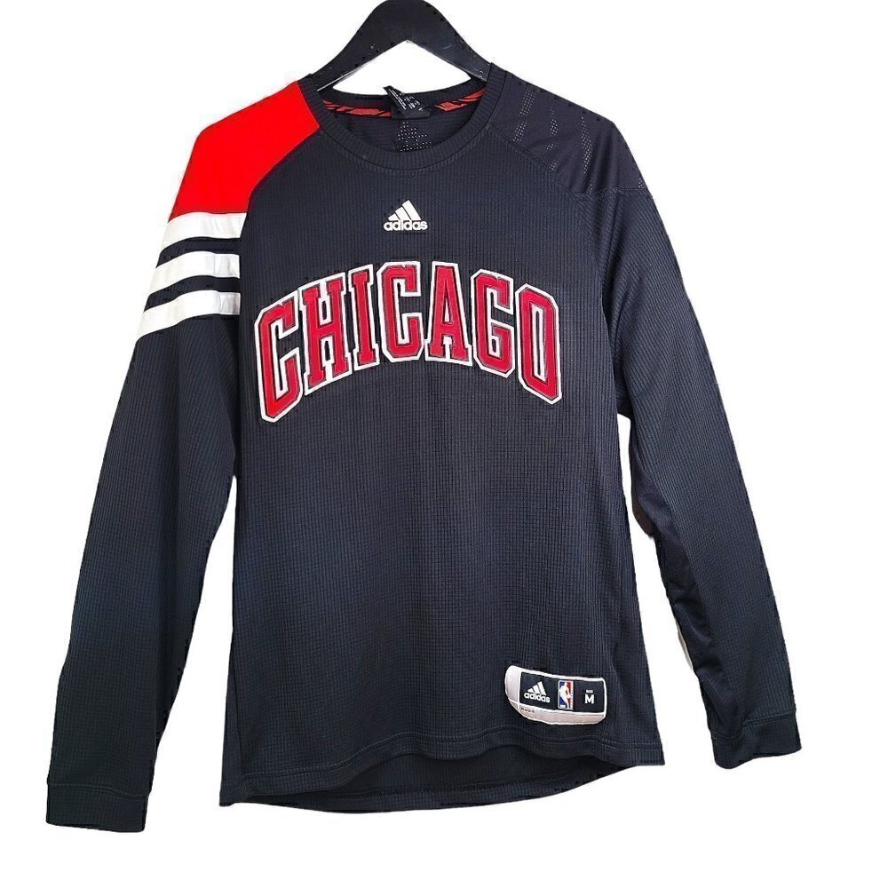 Chicago Bulls NBA Adidas ClimaCool Warm Up Long Sleeve Shooting Shirt Size M